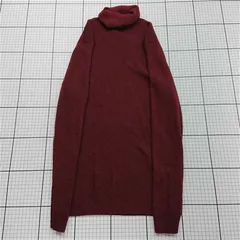 ◇ ⊇ 無印良品 タートルネックセーター ウール混 バーガンディ Mサイズ レディース E  【1512020001268】