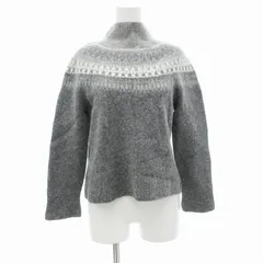 アンタイトル UNTITLED ニット セーター 七分袖 エスニック柄 ウール ナイロン混 グレー /JS