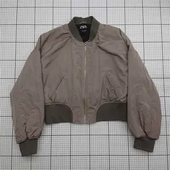◇ Θ ザラ ZARA 3427/004/806 ボンバージャケット レディース Lサイズ ベージュ系 E  【1512020005761】
