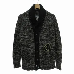 【美品】ギャングスタービル　ラクーン　カーディガン　刺繍　ブラック　モヘア 美品】ギャングスタービル ラクーン カーディガン 刺繍 ブラック