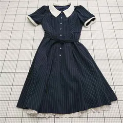 ◇ Θ シークレットハニー Secret Honey ストライプワンピース ネイビー系 レディース E  【1512020008540】