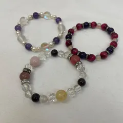 K【アンティーク】石付きブレス3点セット まとめ売り