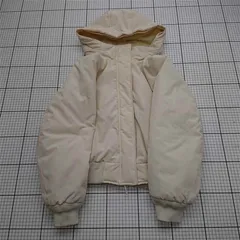 ◇ ⊇ ユニクロ UNIQLO 中綿フードジャケット ベージュ系 Mサイズ レディース E  【1512020009387】