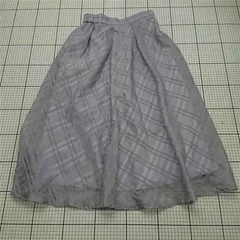 ◇ Θ ブローチ Couture チェック柄フレアスカート ラベンダー系 38 レディース E  【1512020009561】