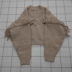 ◇ Θ レイビームス Ray BEAMS フリンジニットセーター ベージュ系 レディース E  【1512020010031】