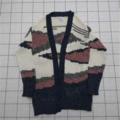 ◇ Θ ザラ ZARA 幾何学柄ニットカーディガン Mサイズ メンズ E  【1512020010543】