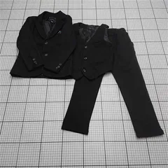 ◇ Θ ルオボベイベイ LuoboBeiBei キッズフォーマルスーツ3点セット 120cm ブラック系 男の子 E  【1512020011274】