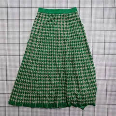 ◇ Θ シンプリシテェ SIMPLICITE リバーシブル千鳥柄ニットスカート グリーン系 レディース E  【1512020012158】