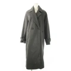 ザラ ZARA チェスターコート ダブル ロング丈 メルトン 小さいサイズ XS グレー /CK21