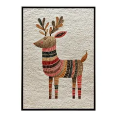 【A4サイズ（約21x30cm）】【lm-poster-8335】【フレーム付き】トナカイ 北欧 シカ 鹿 アニマル 動物 アート　おしゃれ  プリントポスター フォト イラスト クリスマス インテリア 印刷