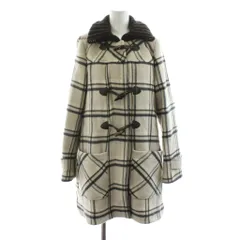 マックス&コー MAX&CO. ダッフルコート ロング チェック柄 トグルボタン ウール 38 ライトグレー 60840311 /KU