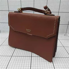 ◇ Θ サマンサタバサ Samantha Thavasa スタッズ付きレザーショルダーバッグ ブラウン系 レディース E  【1512020014862】