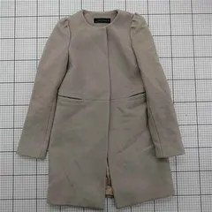 ◇ ⊇ ザラ ZARA WOMAN ノーカラーコート ベージュ系 XS レディース E  【1512020015715】