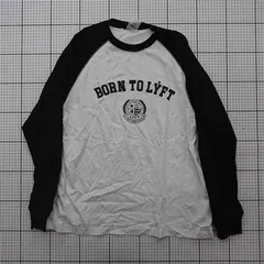 ◇ ⊂ リフト LYFT BORN TO LYFT ラグラン長袖Tシャツ メンズ Mサイズ ホワイト系 E  【1512020018990】