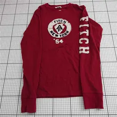 ◇ Θ アバクロンビー&フィッチ Abercrombie & Fitch ロンT ロングスリーブ レッド メンズ Lサイズ E  【1512020020436】