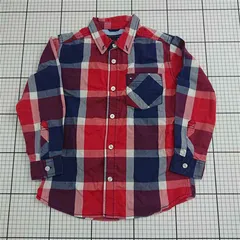 ◇ Θ トミー・ヒルフィガー TOMMY HILFIGER チェック柄長袖シャツ キッズ 6サイズ E  【1512020021488】