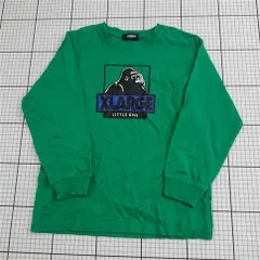 ◇ ⊂ エクストララージ XLARGE KIDS ゴリラロゴ ロンT グリーン 130 キッズ E  【1512020021464】