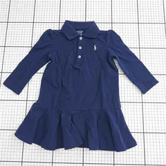 ◇ ⊂ ワンピース ラルフ ローレン Ralph Lauren キッズ長袖ワンピース ネイビー 12M 80/48 女の子 E  【1512020021426】