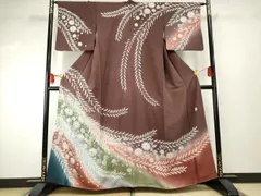 平和屋着物●訪問着　作家物　辻が花　絞り　暈し染め　三越扱い　正絹　逸品　AABF1032cs