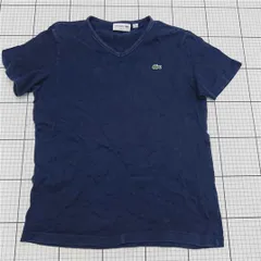 ◇ ⊂ ラコステ LACOSTE スリムフィット VネックTシャツ FR3 US S ネイビー メンズ E  【1512020021754】