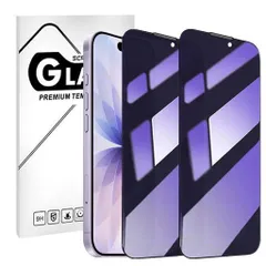 【ブルーライトカット&360°覗き見防止】【2枚セット】LXBESOSforiPhone17/16Proガラスフィルム対応アイフォン17/16Pro360°覗き見防止上下左右プライバシー保護液晶保護フィルム日本旭硝子製