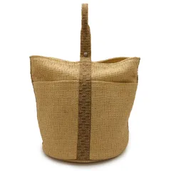 HERMES エルメス タムールGM ハンドバッグ ワンハンドル バケツバッグ かごバッグ カゴ セルロース コットン ナチュラル ベージュ シルバー金具 HERMES エルメス タムールGM ハンドバッグ ワンハンドル バケツバッグ