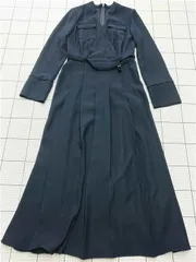 ◇ ⊂ ワンピース アニュアンス anuans 1525130029-0 ベルト付きロングワンピース ネイビー系 M レディース E  【1512020031845】