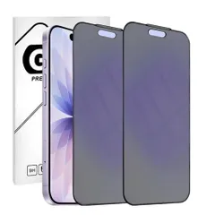 【ブルーライトカット&覗き見防止&アンチグレア】LXBESOSforiPhone17/16Pro用のガラスフィルム【2枚セット】覗き見防止左右プライバシー保護さらさら感対応アイフォン17/16Proアンチグレアフィ…