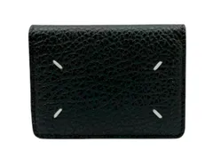 【新品】Maison Margiela メゾンマルジェラ コンパクト財布　折り財布 コインケース付き　ウォレット ブラック レザー 4ステッチ　S36U10416 レディース メンズ 新品 プレゼント 箱付き 人気　お洒落 【ブランドギャラリー東心斎橋店】