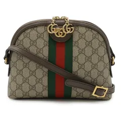 GUCCI グッチ オフィディア スモール GGスプリーム シェリーライン ショルダーバッグ ポシェット PVC レザー ベージュ モカブラウン 499621