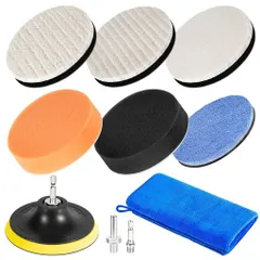 TuxFezugポリッシャーバフスポンジ100mm10点精密バフマジックパット洗車セット車研磨パッドフェルトバフマイクロファイバー高速仕上げパッド車磨きガラス磨き研磨艶出し塗装仕上げ水垢取…