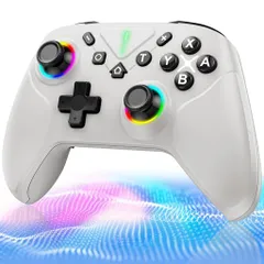 Switch2コントローラーダブルホール機能Switch1/2代?応【2025革新モデル】スイッチプロコンTURBO自動連射機能6軸ジャイロセンサー搭載4階段HD振動背面ボタン付き9色RGBライトゼロ遅延無線接続