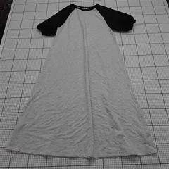 ◇ ⊂ ワンピース ディスコート DISCOAT バイカラーワンピース 半袖 グレー系 ブラック系 M レディース E  【1512100003526】