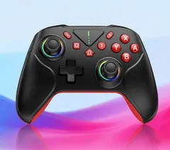 【2025】Switch2/1代対応コントローラープロコンダブルホール機能背面ボタンマクロ機能TURBO連射9色RGBライト搭載1000mAh大容量無線Bluetooth接続ジャイロセンサー4段階HD振動Switch全世代対応