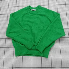 ◇ ⊇ ザラ ZARA クルーネックニットセーター グリーン系 Mサイズ レディース E  【1512100003168】