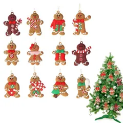 クリスマスオーナメントクリスマスビスケット人形スノーマンツリー吊りパーティー装飾品おしゃれ雑貨プレゼントクリスマスパーティー飾り12個セット