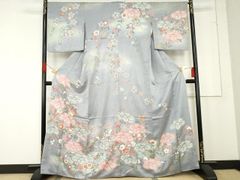 訪問着 身丈156 裄66 菊花 桔梗 萩 霞 松 着物 053b - メルカリ