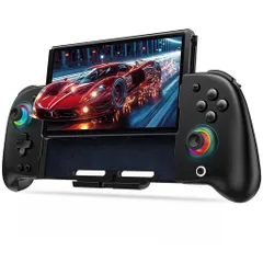 【2025最新バージョン】SwitchコントローラーSwitch/OLED対応マクロループ可能無線スイッチコントローラーグリップ式スリープ解除ダブルホール機能連射6軸ジャイロ4階段HD振動背面ボタン付…