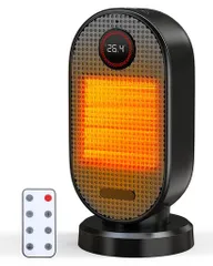 セラミックヒーター小型速暖人感センサー付きECO恒温モード【2025冬革新登場S720X】1100W/650W/4W3段階温度調整左右首振りタイマー機能リモコン付き電気ファンヒーター2秒瞬間加熱切り忘れ防…のサムネイル
