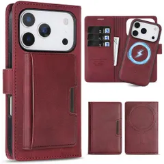 ALANTOPiPhone17ProMax用ケースMagsafe対応あいふおん17ProMax用ケース手帳型マグセーフ耐衝撃【分離式3in1】カード収納ワイヤレス充電対応フェイクレザー