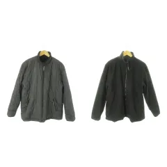 フライビーンス FLY BEANS リバーシブル 中綿ジャケット キルティング フリース スタンドカラー ジップアップ M グレー 黒 ブラック /AO3