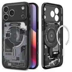 Spigen【創業18年の技術力】iPhone17ProMaxケースMagSafe対応クリアストラップホール米軍MIL規格ウルトラ・ハイブリッド・マグフィット(ゼロ・ワン・ブラック)ACS10042