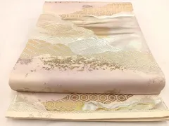 平和屋着物◎西陣　六通柄袋帯　道長吉祥文　金銀糸　正絹　逸品　BAAV7783yc