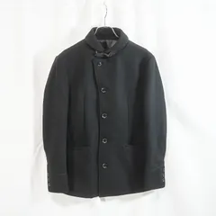 【タケオキクチ TAKEO KIKUCHI】カシミヤ混 ウールコート ジャケット メンズ 2(S〜M相当) ブラック 日本製 スタンドカラー ビジネス 通勤 冬