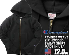 チャンピオン リバースウィーブ ジップフーデッド Champion REVERSE WEAVE ZIP HOODED SWEAT SHIRT MADE IN USA 12.5oz. BLACK c5-u102 パーカー 赤単色タグ