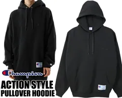 チャンピオン アクションスタイル プルオーバー フーディ Champion ACTION STYLE PULLOVER HOODIE 23SS BLACK c3-v107-090 ブラック パーカー