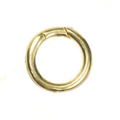 真鍮製丸カラビナ［外径15mm/1個］丸カンリング　ブラスキーホルダー・キーリング