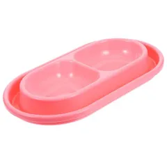 Abaodamペット用ダブルフードボウルセット猫犬兼用アンチアリ設計10.6X5.9X1.4インチPp素材フード&ウォーター兼用省スペースお手入れ簡単