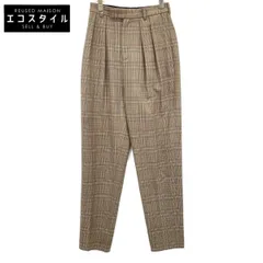 セリーヌ 2 1R23/7622 カシミア混ウールタックロングパンツ レディース  