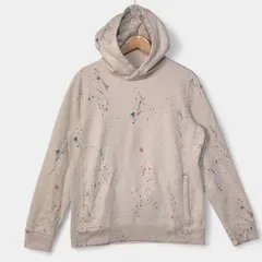 アバクロンビーアンドフィッチ　パーカー　ホワイト　裏起毛　ペイント